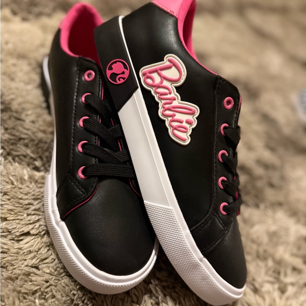 Barbie Black Sneakers with Pink Highlights